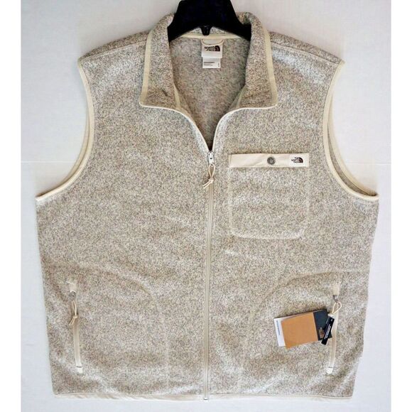The North Face Men's Sz XL Sandstone Heather Gordon Lyons Full Zip Vest - Picture 8 of 9